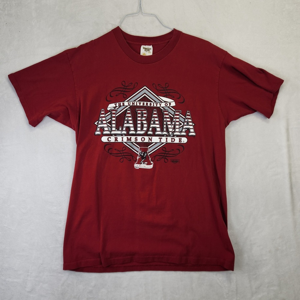 Vintage Alabama Crimson‎ Tide T-Shirt XL Tennessee River Gold Single Stitch Red